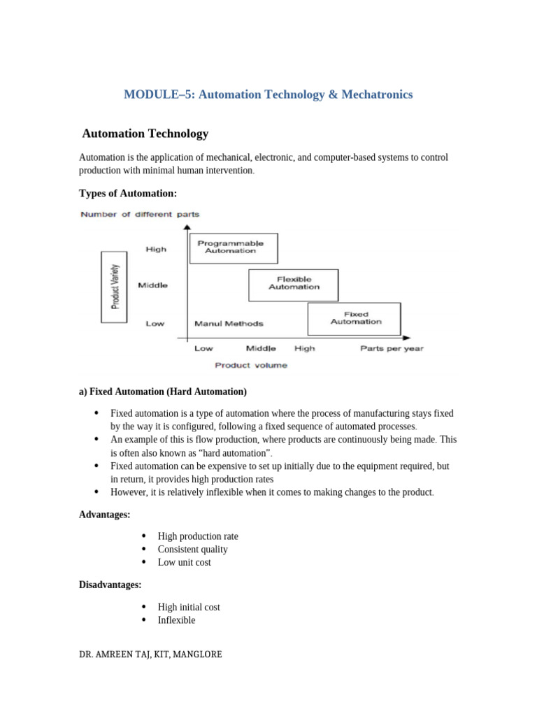 MODULE 5 Notes Automation Mechatronics | PDF | Feedback | Electrical ...
