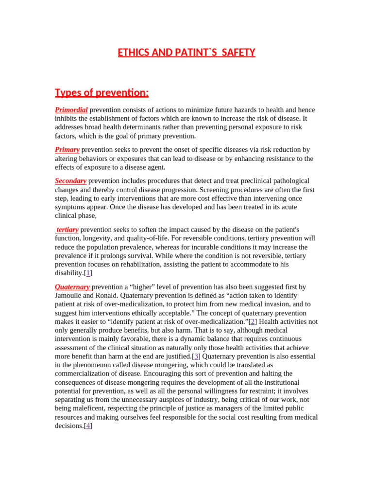 Ethics and Safety | PDF | Preventive Healthcare | Health Sciences