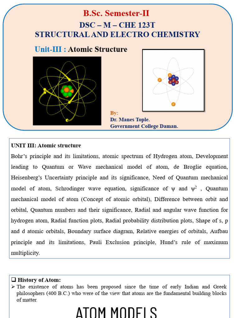 Atomic Structure 06-02-2026 - Lecture Note | PDF | Spectral Line | Atoms