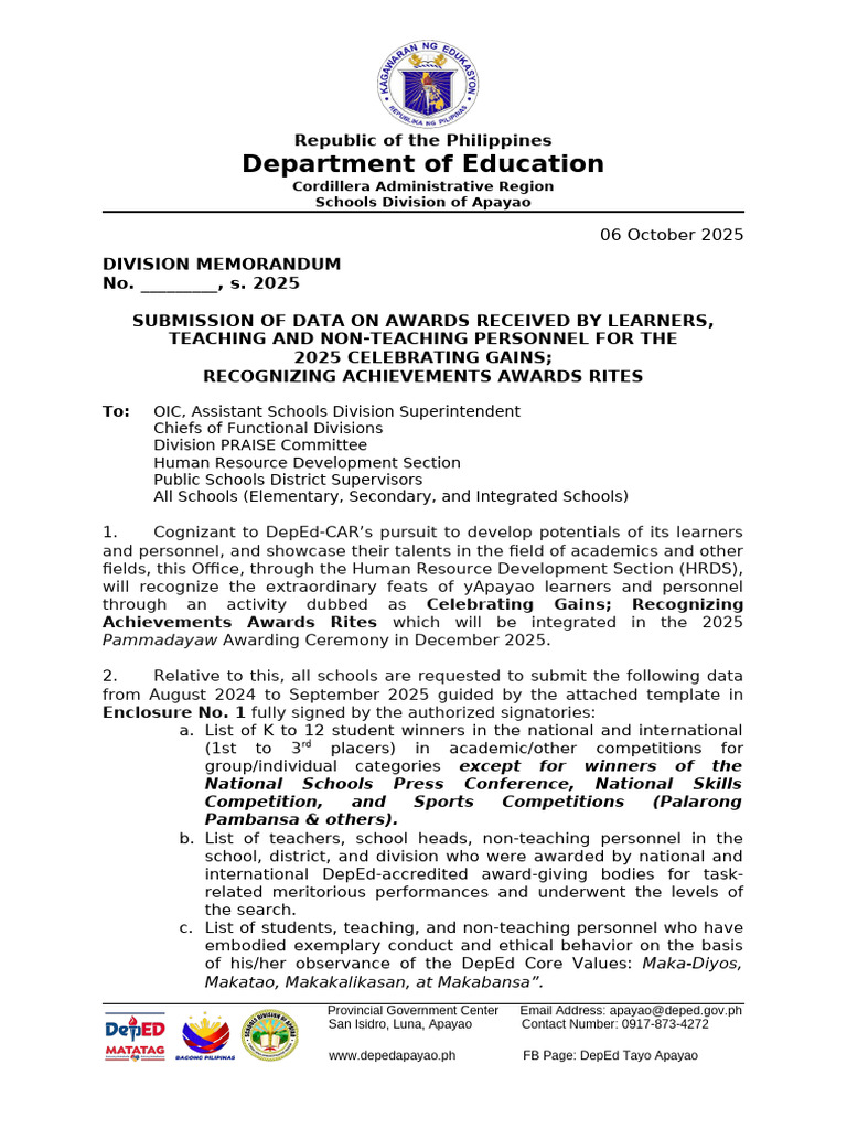 77 Memo Celebrating Gains 2025 | PDF