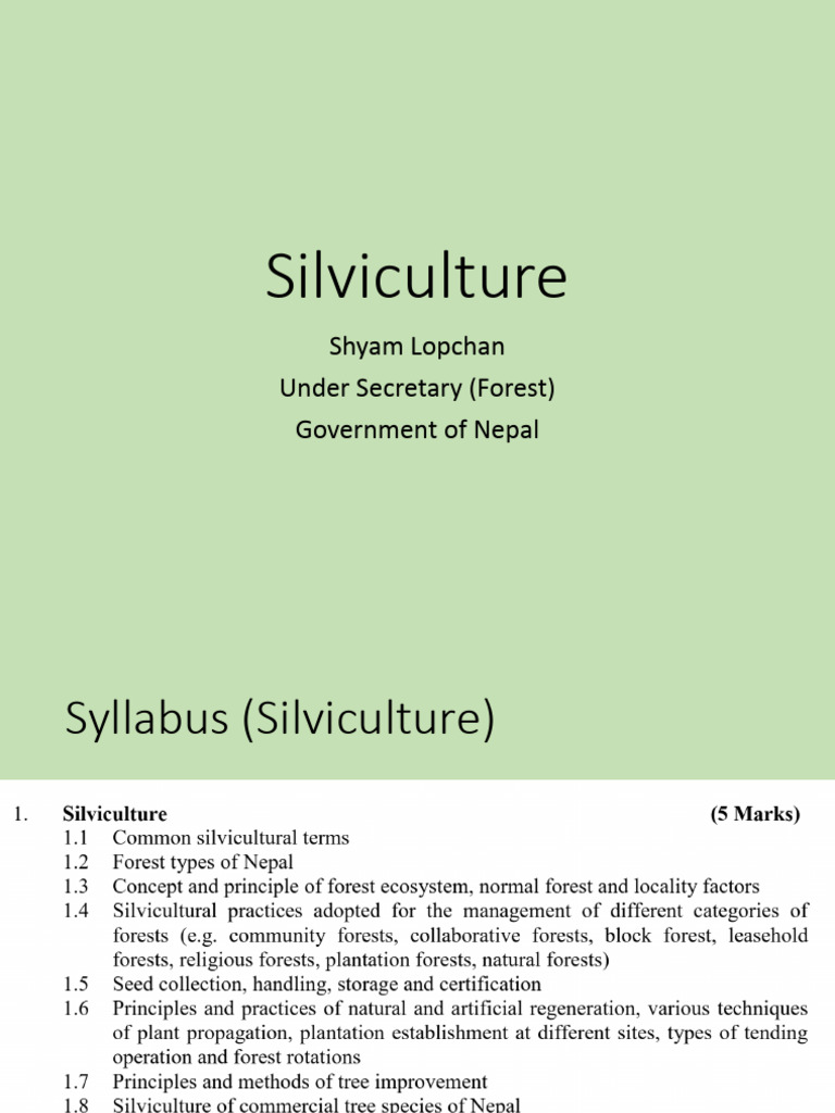 Silviculture | PDF | Soil | Forests