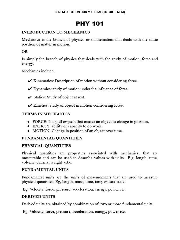 Phy 101 | PDF | Force | Euclidean Vector