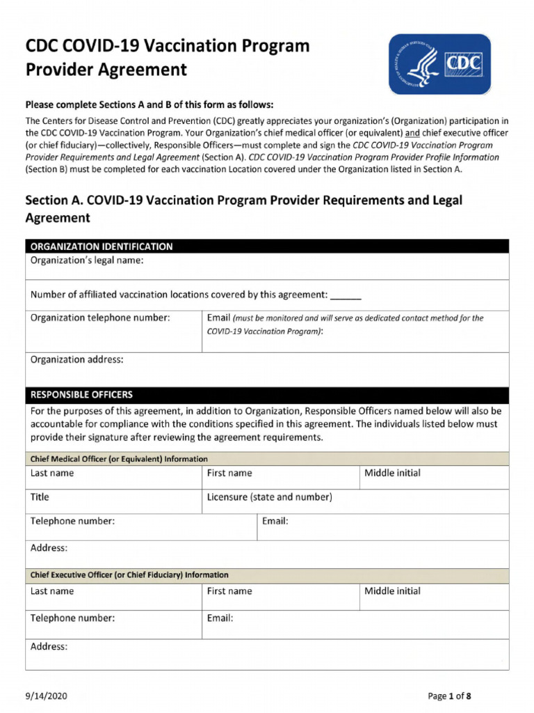 CDC Provider Agreement COVID-19 | PDF | Vaccines | Clinic