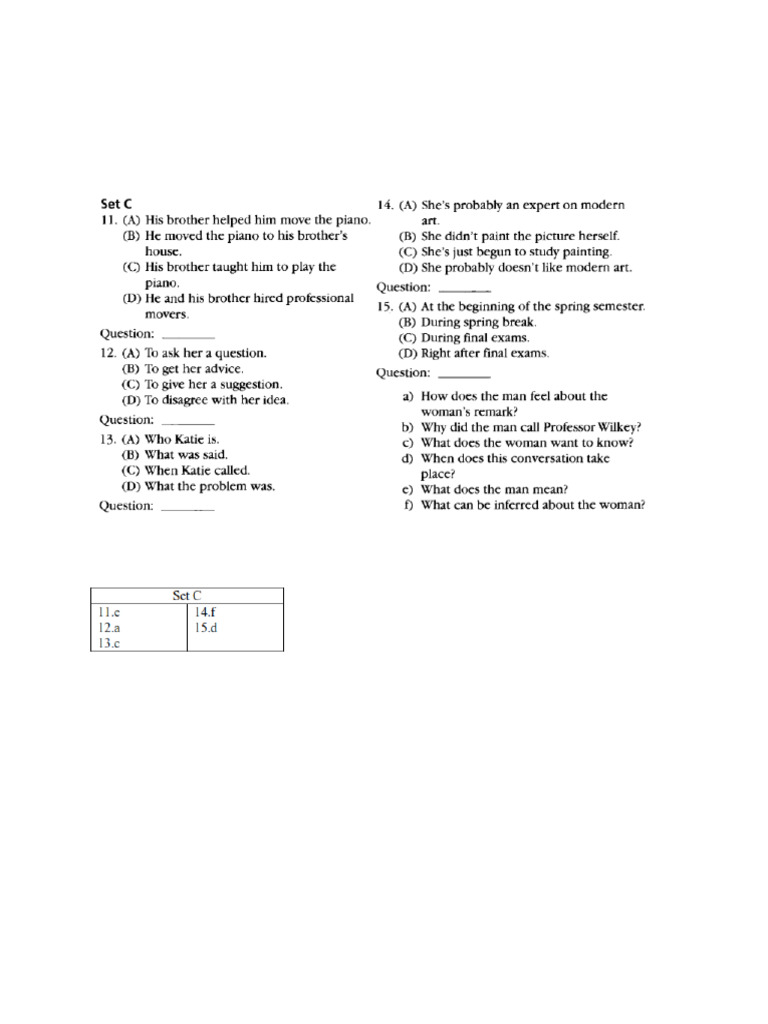 Basic TOEFL 25 Meets Handbook Exercise | PDF