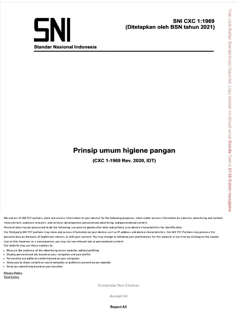 PDF Sni CXC 1 1969 Compress | PDF
