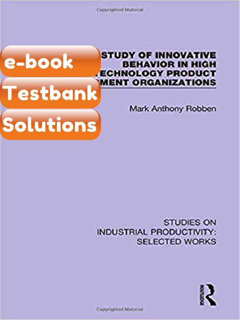 eBook & Testbank a Study of Innovative Behavior in High Technology ...