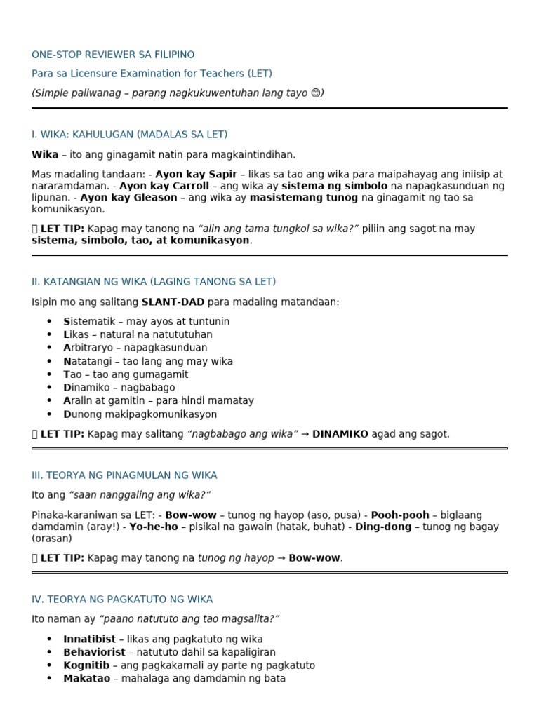 Filipino Terms | PDF