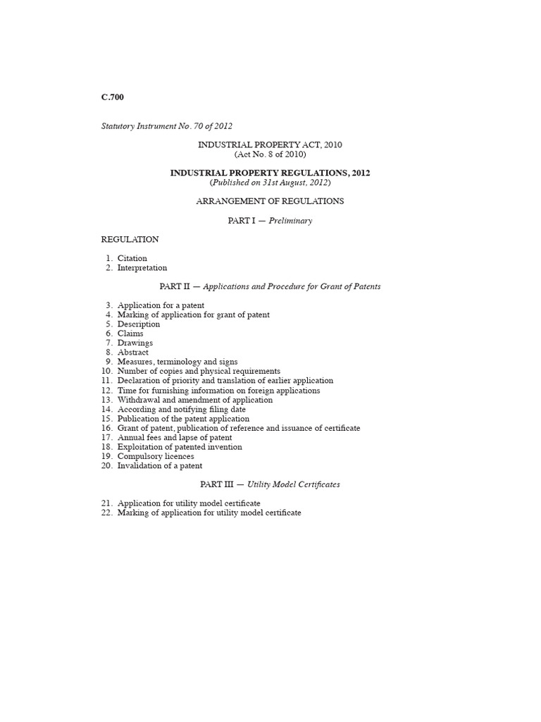 IP Regulations 2012 | PDF | Patent | Glossary Of Patent Law Terms