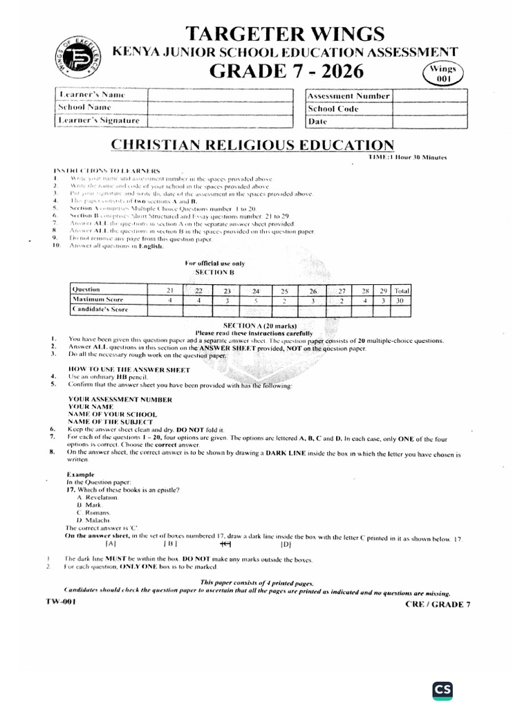 CRE Grade 7 Targeter | PDF