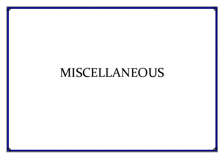 Miscellaneous | PDF