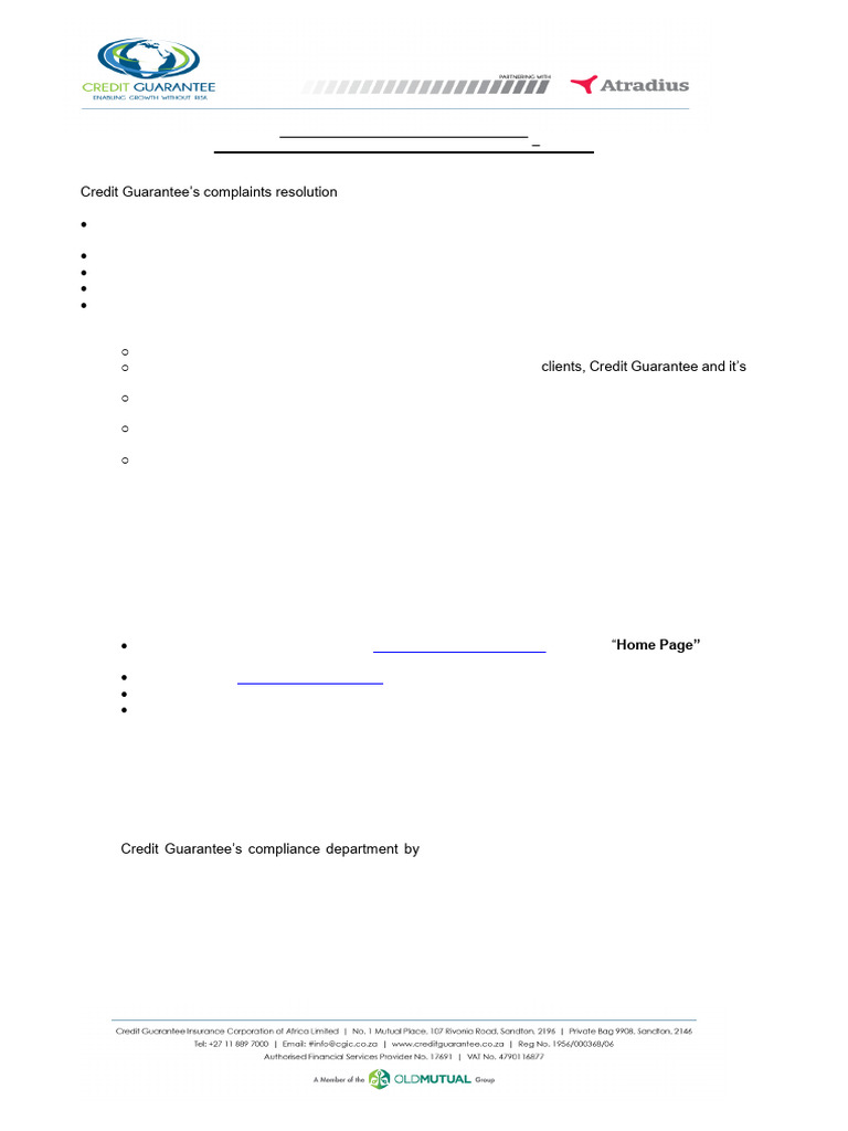 Complaints Resolution Policy | PDF | Justice | Crime & Violence
