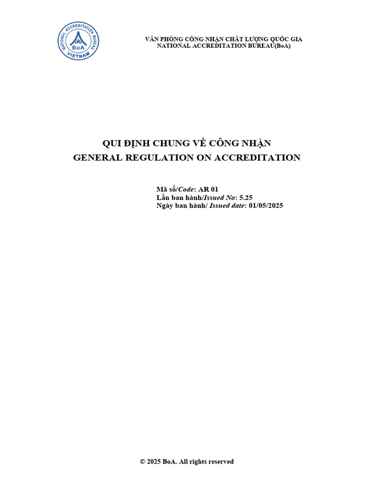 AR 01 General Regulation On Accreditation v5.25 | PDF