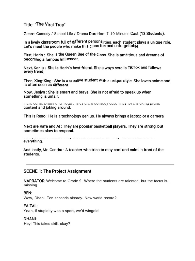 Script Drama Grade 9 Ujian Praktek-1 | PDF