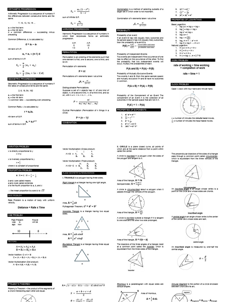 notes of cc1 finall | PDF | Triangle | Area