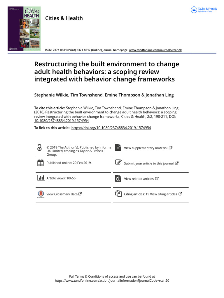 Restructuring the Built Environment to Change Adult Health Behaviors a ...