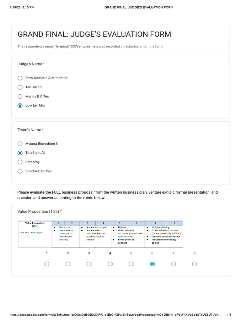 Grand Final_ Judge’s Evaluation Form - Google Forms - Truesight Ai (Ler ...