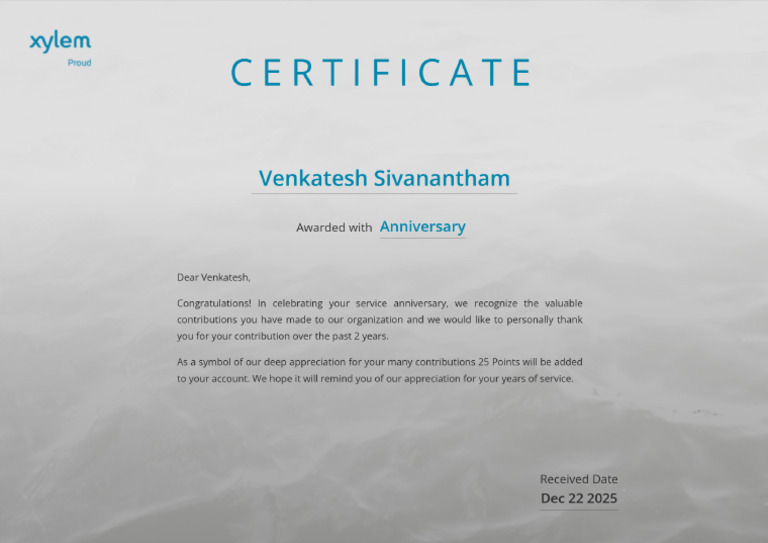 Anniversary Certificate | PDF
