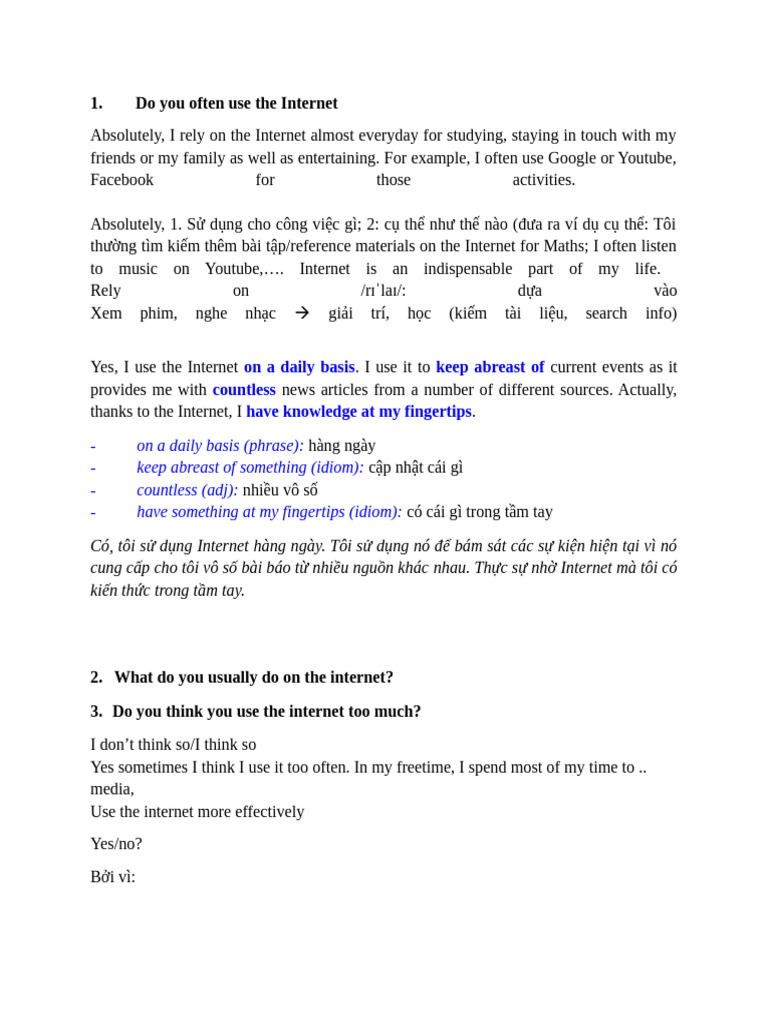 Do You Often Use the Internet | PDF
