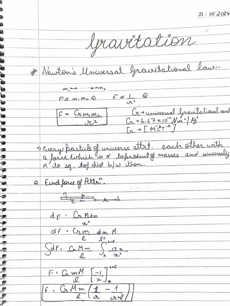 Gravitation Notes For Jee | PDF