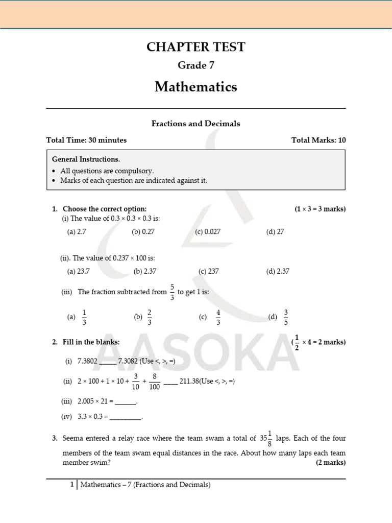 Math G7 CT2 | PDF
