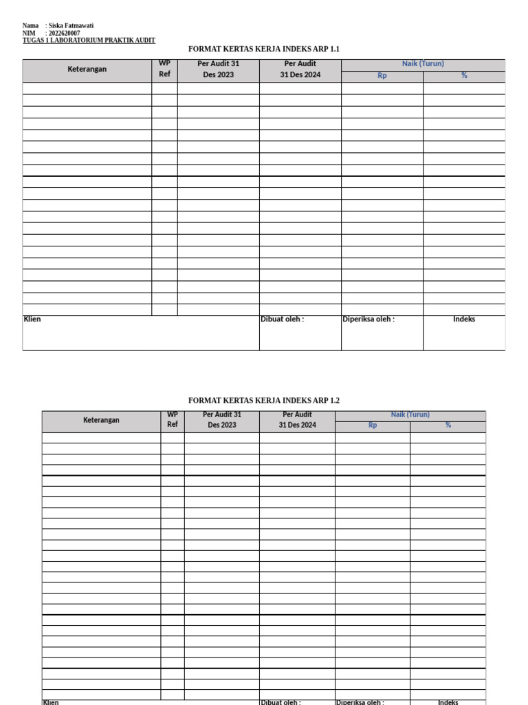 Format Kertas Kerja | PDF
