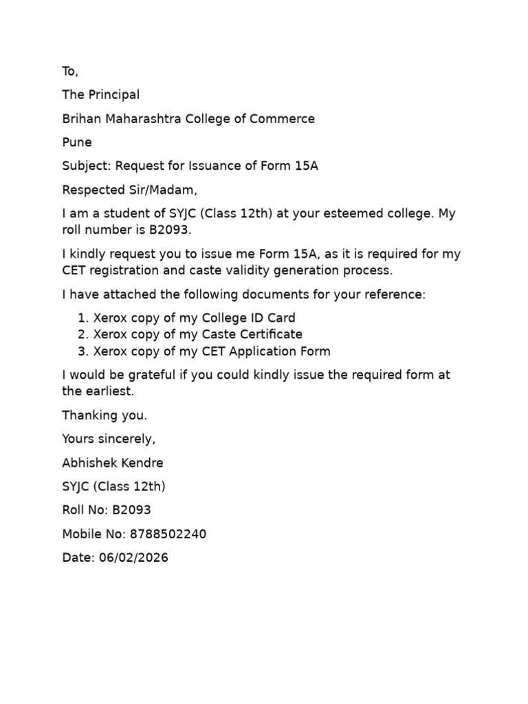 Form 15A | PDF