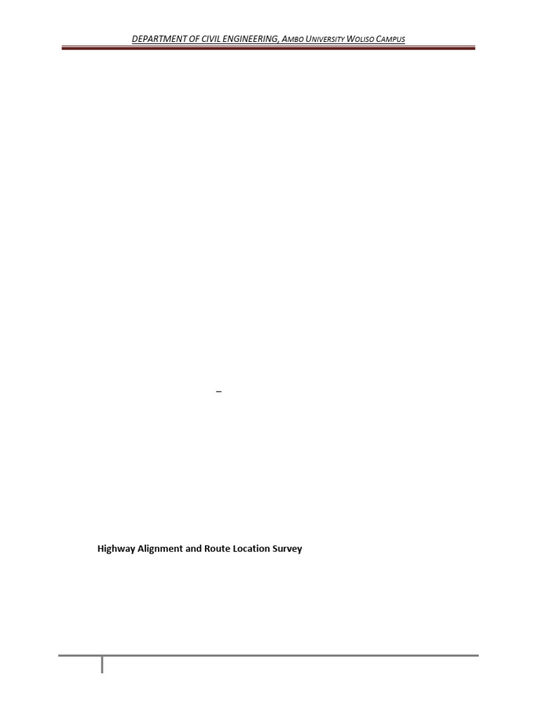 CHAPTER 2 - Highway Route Surveys& Location | PDF | Road | Topography