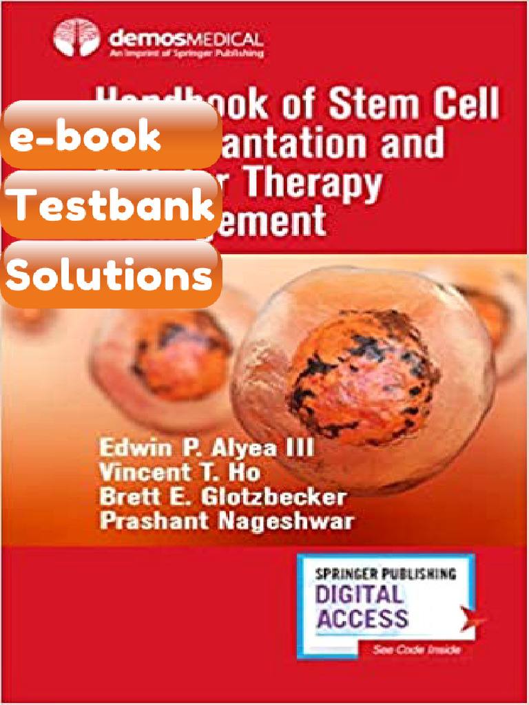 eBook & Testbank Handbook of Stem Cell Transplantation and Cellular ...