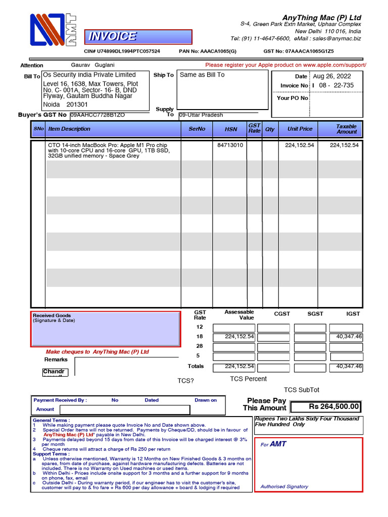 Invoice | PDF | Computer Hardware | Apple Inc.