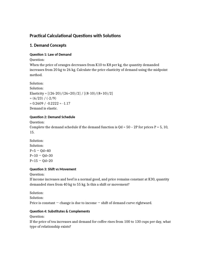 Demand Supply Questions With Solutions | PDF | Demand | Economic Surplus