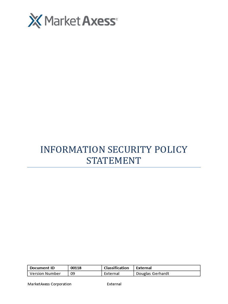 Information Security Policy Statement | PDF | Information Security ...
