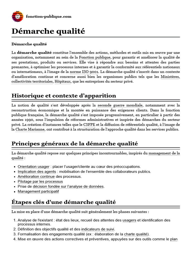 Démarche Qualité | PDF | Management de la qualité | Audit