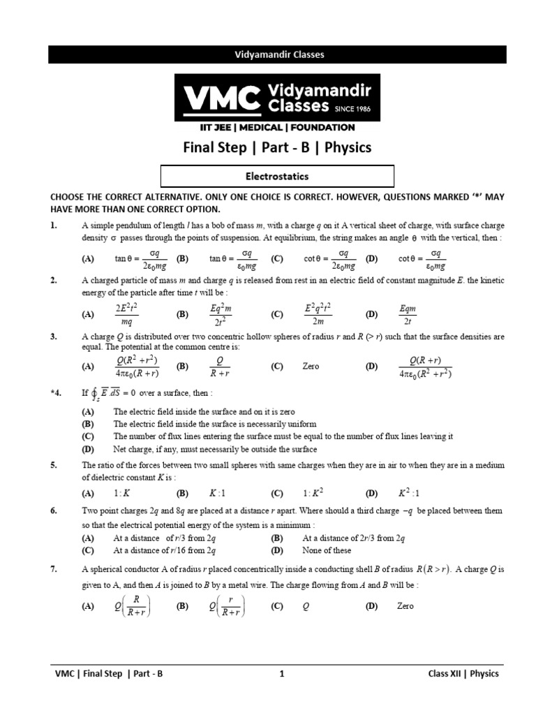 Final Step B Booklet PHYSICS | PDF | Capacitor | Capacitance