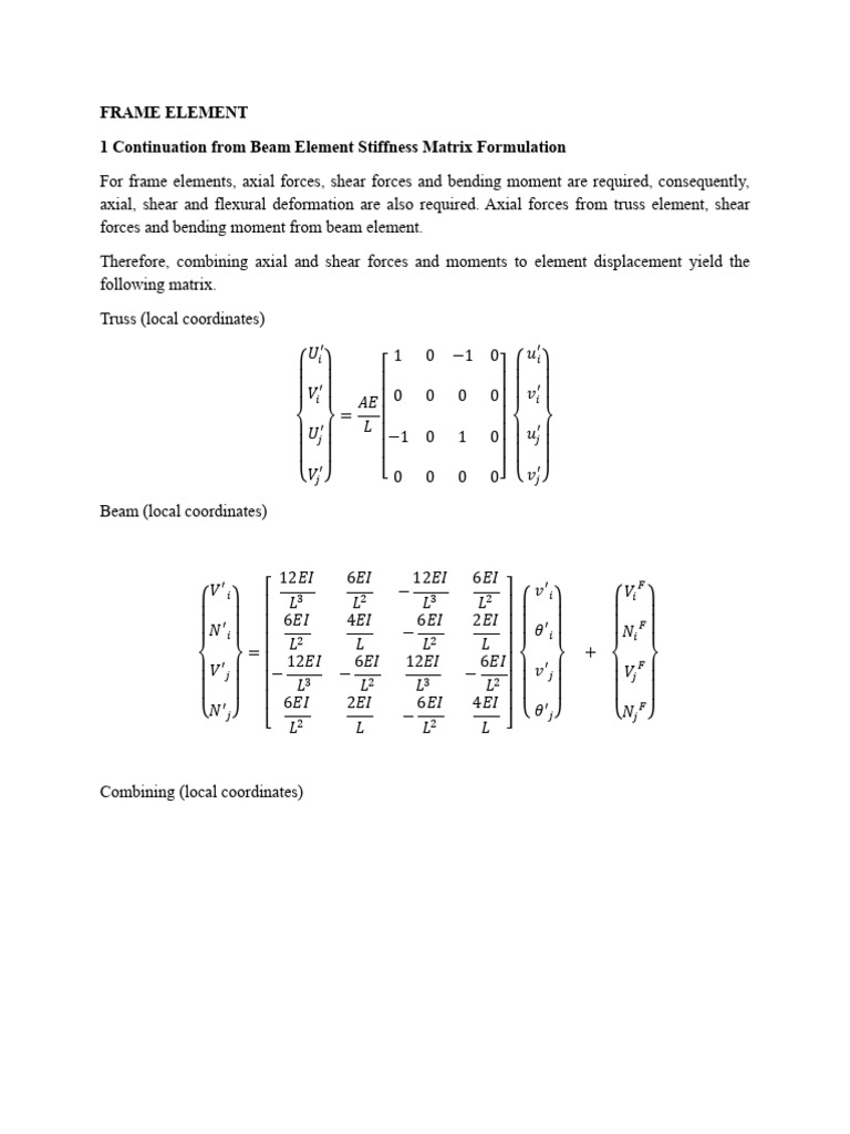 4a Frame Element | PDF | Bending | Beam (Structure)