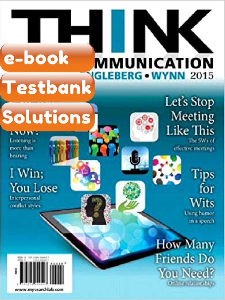 eBook & Testbank THINK Communication 3rd Edition by Isa Engleberg | PDF ...