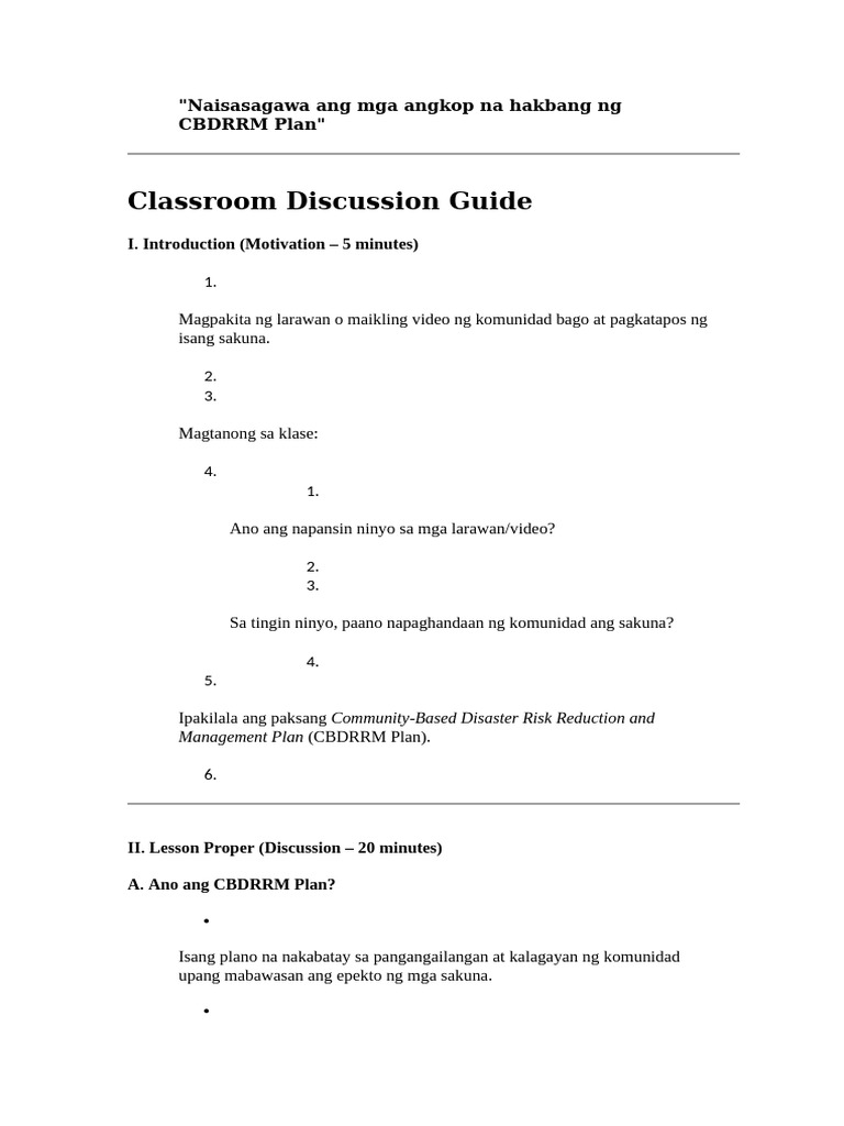 CBDRRM P | PDF