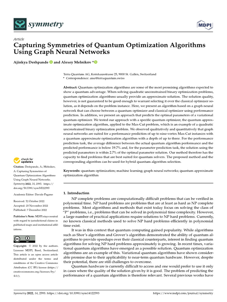 symmetry-14-02593 | PDF | Quantum Computing | Machine Learning