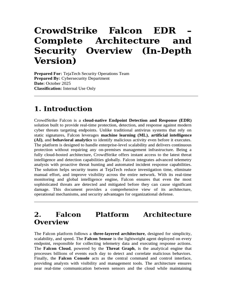 CrowdStrike Falcon EDR - Complete Architecture and | PDF | Cloud ...