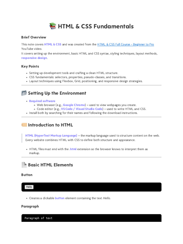 HTML & CSS Full Course - Beginner To Pro | PDF | Html | Html Element