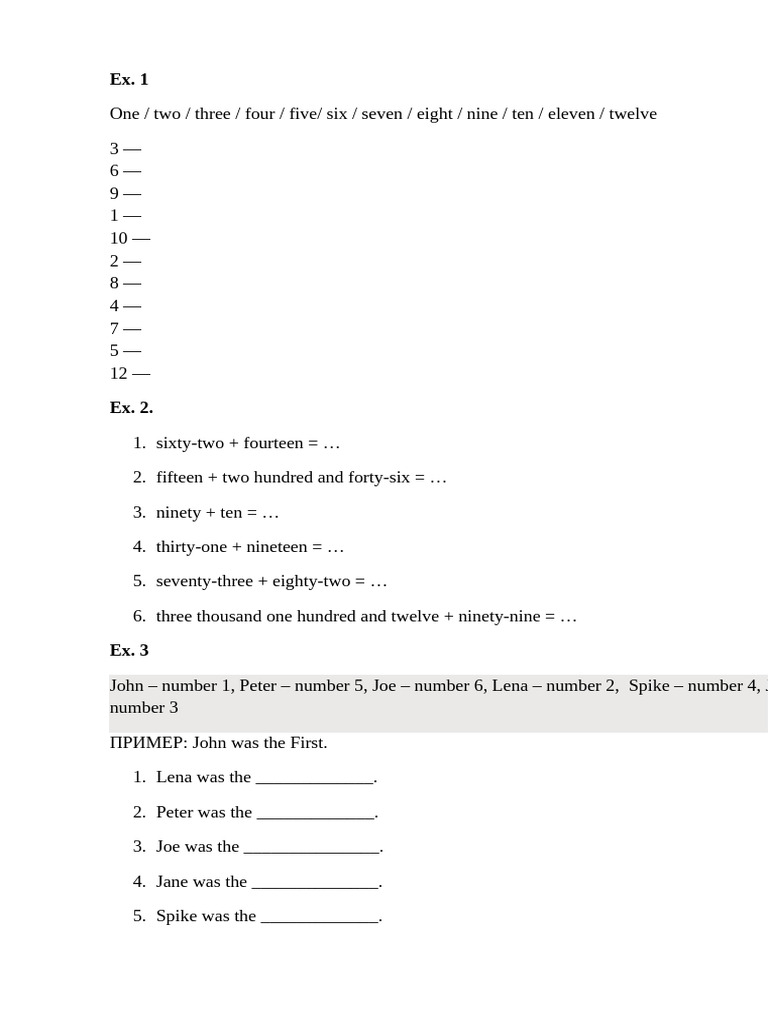 Numbers | PDF