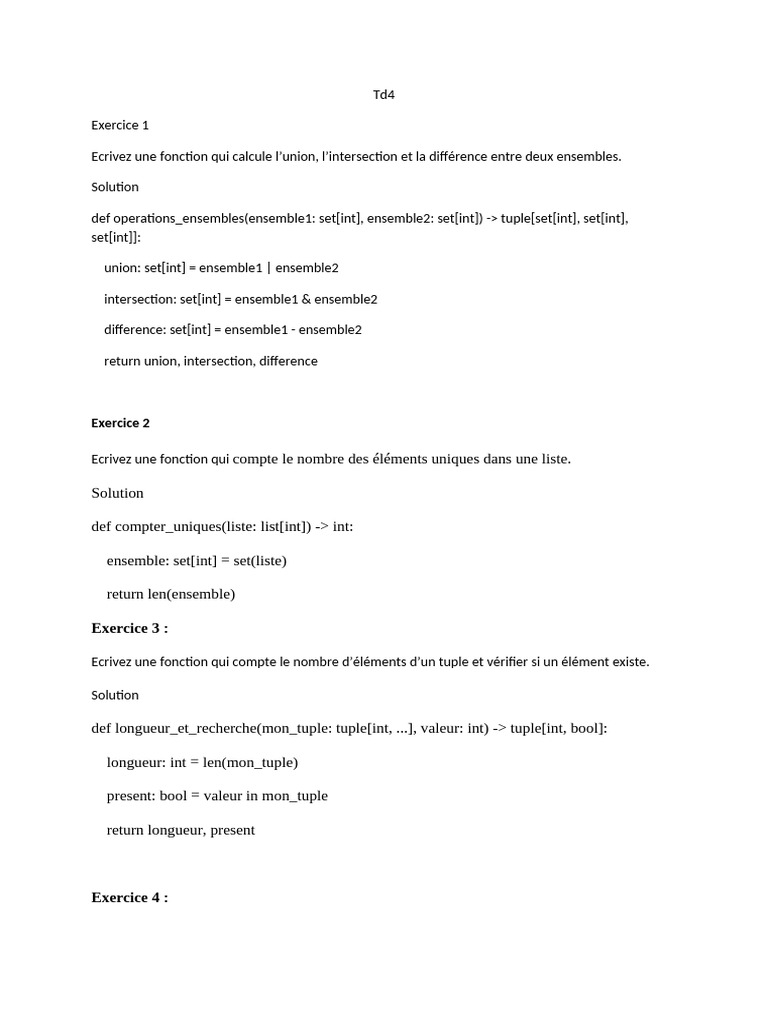 Td4 Solution | PDF