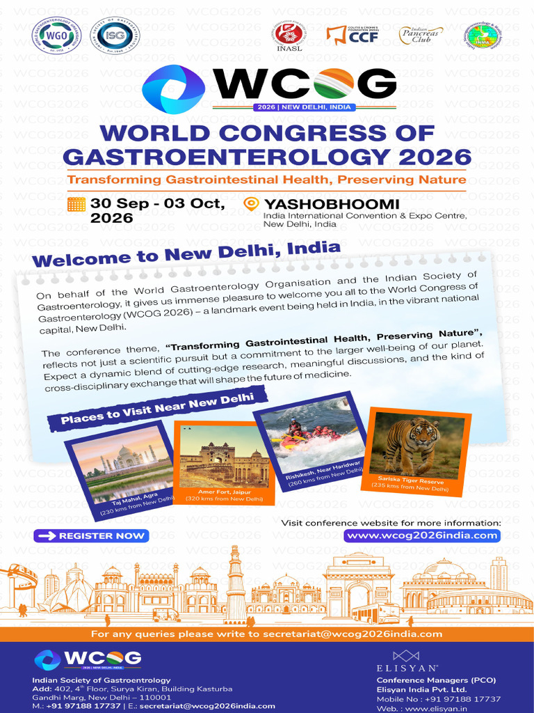 Welcome To WCOG 2026, New Delhi 1 | PDF