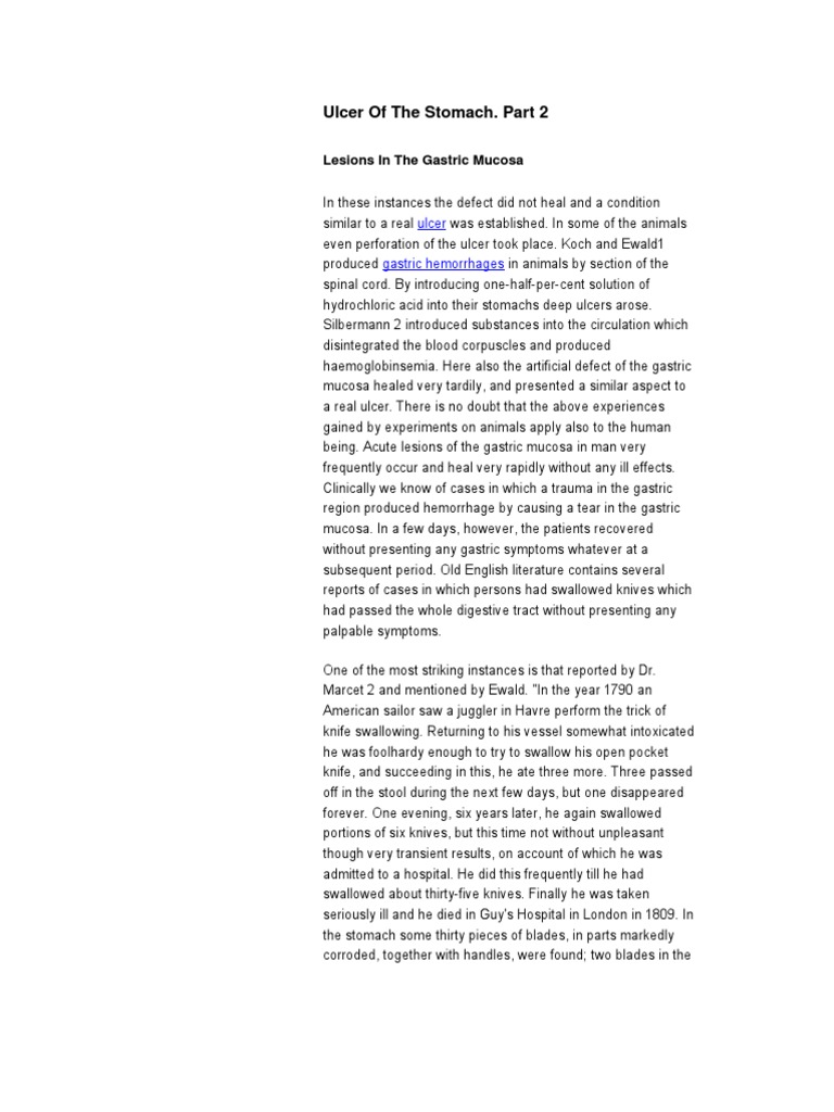 Gastric Ulcer Lesions and Healing | PDF | Peptic Ulcer | Stomach