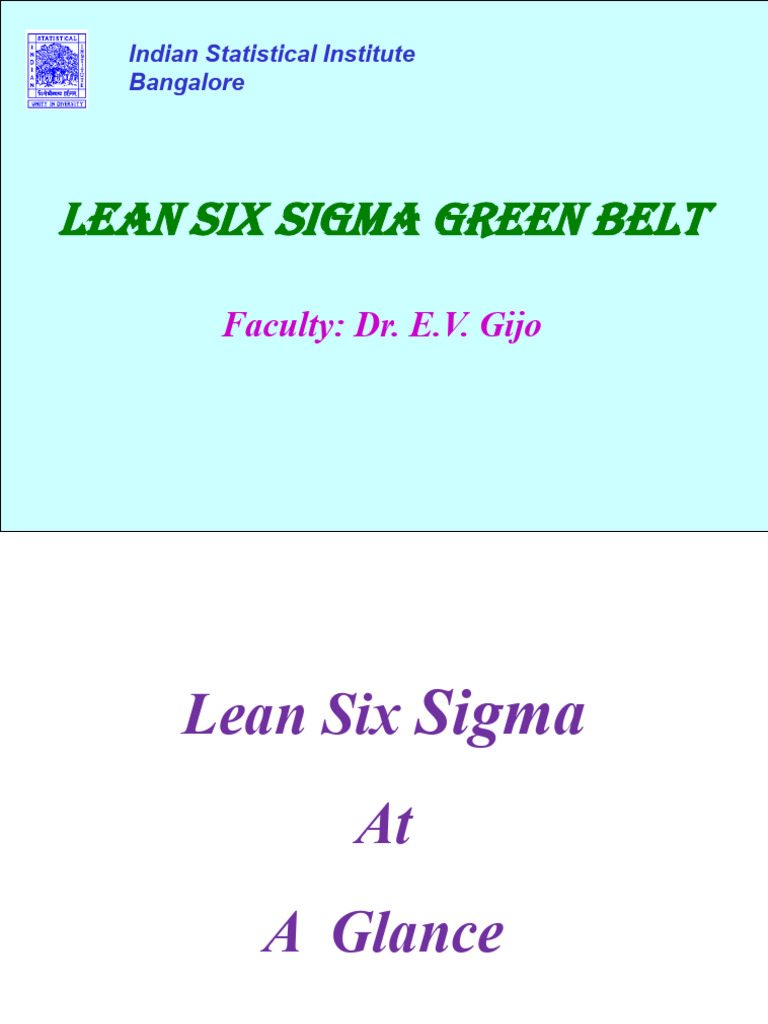 LSS GB Material 2025 | PDF | Six Sigma | Lean Manufacturing
