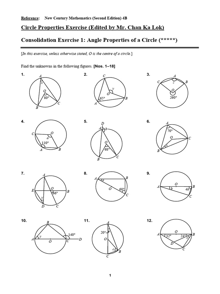 Consolidation Exercise | PDF | Circle | Perpendicular