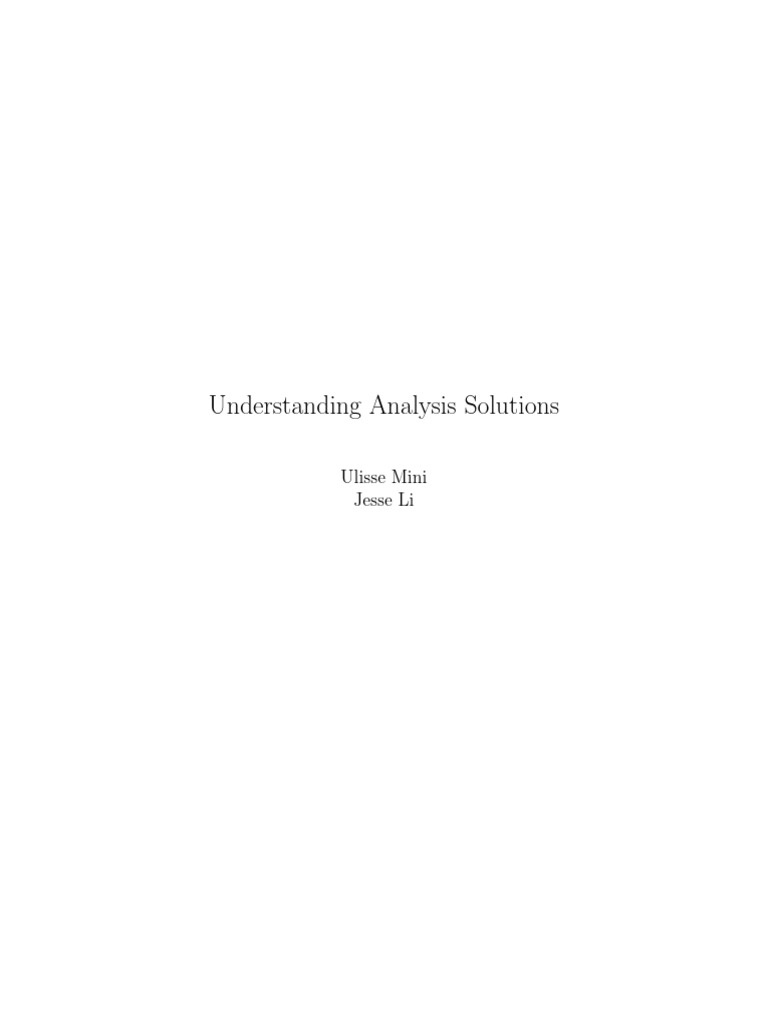 Understanding Analysis Solution | PDF | Integral | Mathematical Analysis