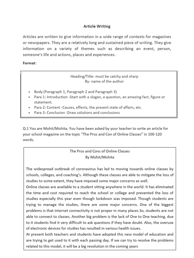Article Writing | PDF | Cognitive Science | Communication
