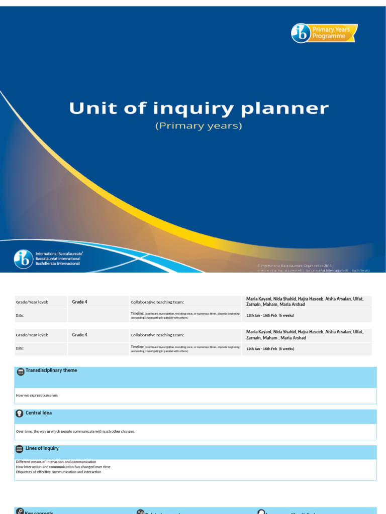 2026 Planner - Primary-Years - Grade 4 | PDF | Communication | Learning