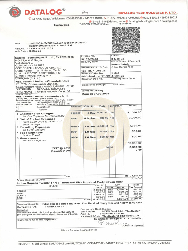 NSL - Invoice | PDF