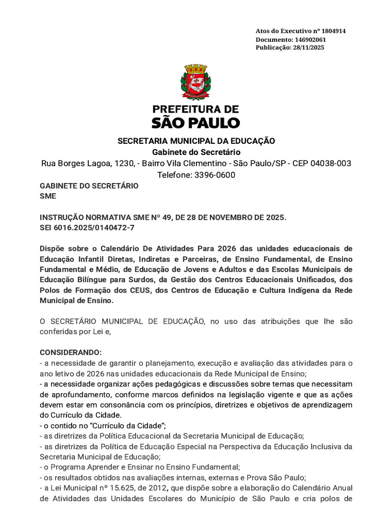 ARQUIP - DOSP - 146902061 - Instrução Normativa | PDF | Pedagogia ...